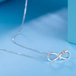 image-Double Fair Infinity Symbol Rose Necklace S925 Silver 8-word Rose Necklace Gift For Mom Wife Daughter Her