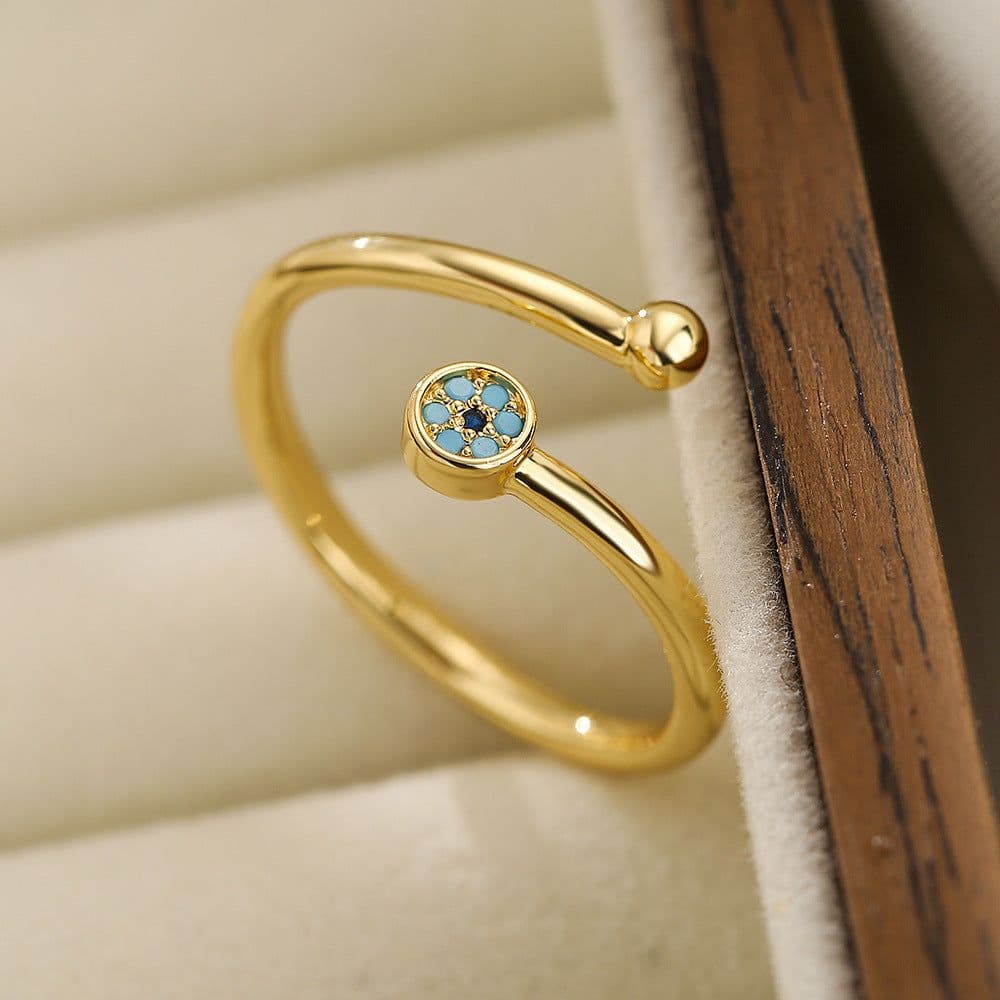 image-New Fashion Clear Shiny CZ Zircon Cross Evil Eye Rings For Women Girl Finger Accessories Party Jewelry Gift