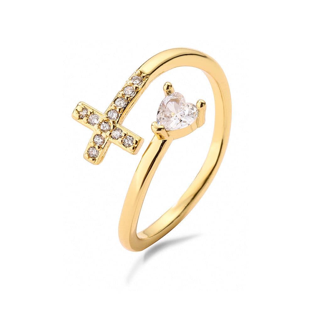 image-New Fashion Clear Shiny CZ Zircon Cross Evil Eye Rings For Women Girl Finger Accessories Party Jewelry Gift