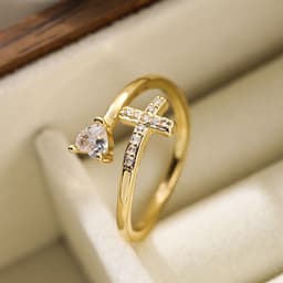 image-New Fashion Clear Shiny CZ Zircon Cross Evil Eye Rings For Women Girl Finger Accessories Party Jewelry Gift