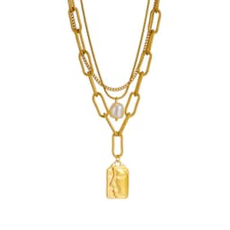 image-Fashion Jewelry Layered Face Portrait Chain Choker Necklace For Women Elegant Pearls Pendant Necklace Jewelry Accessories