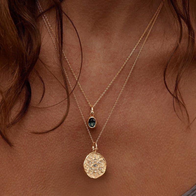 image-Stainless Steel Twelve Birthday Stone Necklace 12 Birthday Stone Love Pendant Moon Stone Women's Gift Jewelry
