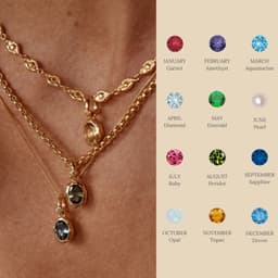 image-Stainless Steel Twelve Birthday Stone Necklace 12 Birthday Stone Love Pendant Moon Stone Women's Gift Jewelry