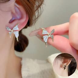 image-Fashion Jewelry Rhinestone Dripped Butterflies Stud Earrings Sweet Everyday Versatile Jewelry For Women