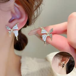 image-Fashion Jewelry Rhinestone Dripped Butterflies Stud Earrings Sweet Everyday Versatile Jewelry For Women