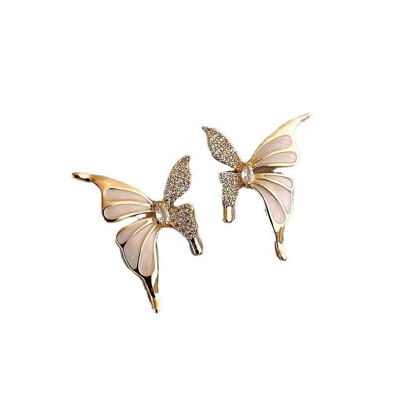 image-Fashion Jewelry Rhinestone Dripped Butterflies Stud Earrings Sweet Everyday Versatile Jewelry For Women
