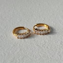 image-Fashionable INS Retro Titanium Steel Minimalist Small Zircon Earrings Ear Accessories For Her