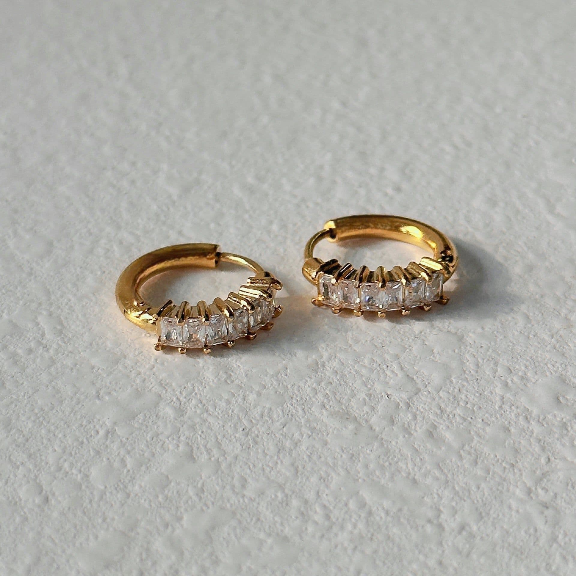 image-Fashionable INS Retro Titanium Steel Minimalist Small Zircon Earrings Ear Accessories For Her