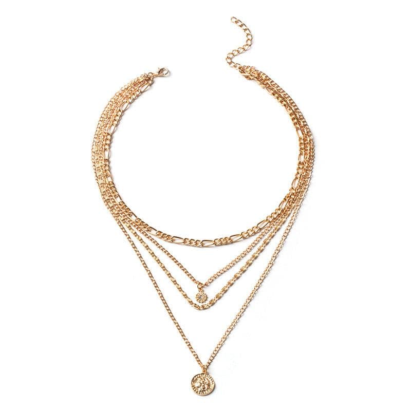 image-Chunky Gold Necklace Chunky Charm Necklace For Women Layered Gold Necklace For Women Silver Coin Necklace Jewelry Gifts For Women