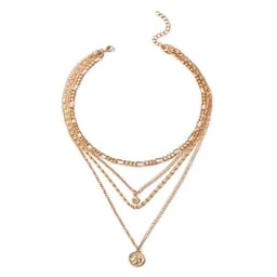 image-Chunky Gold Necklace Chunky Charm Necklace For Women Layered Gold Necklace For Women Silver Coin Necklace Jewelry Gifts For Women