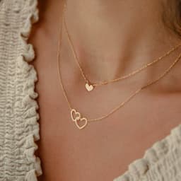image-Hollow Cross Heart Pendant Double-layer Necklace Cute Classic Heart Shaped Pendant Necklace For Women