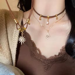 image-Vintage Sunflower Stars Necklace Women's Personalized Pendant Necklace Fashion Jewelry