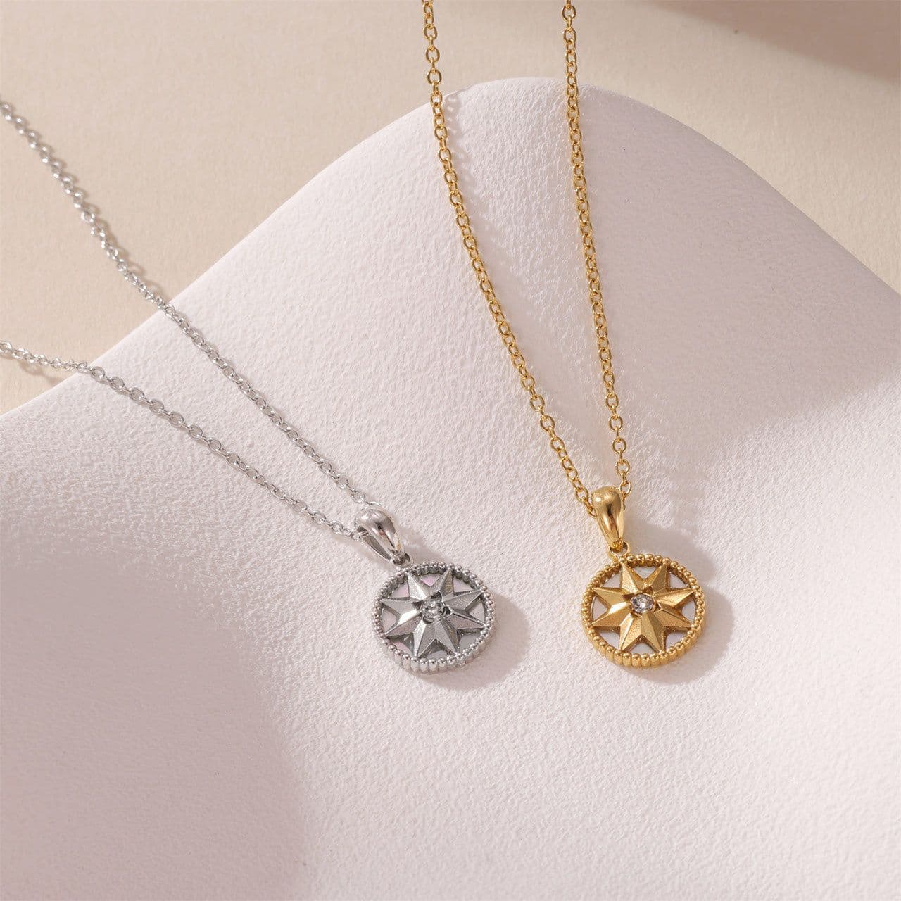 image-Lucky Compass Necklace Personalized Design Titanium Steel Pendant Jewelry For Women