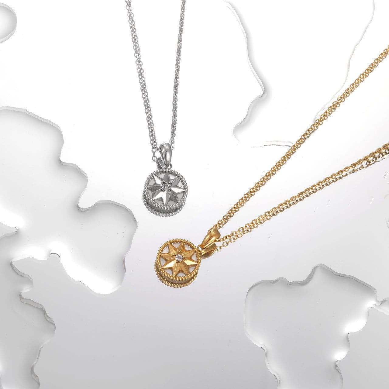 image-Lucky Compass Necklace Personalized Design Titanium Steel Pendant Jewelry For Women