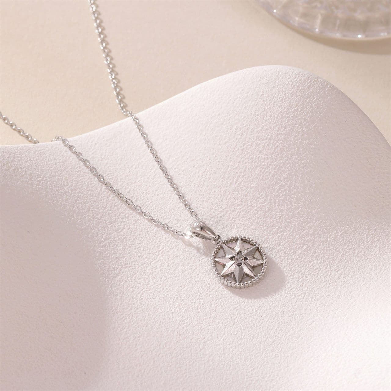 image-Lucky Compass Necklace Personalized Design Titanium Steel Pendant Jewelry For Women