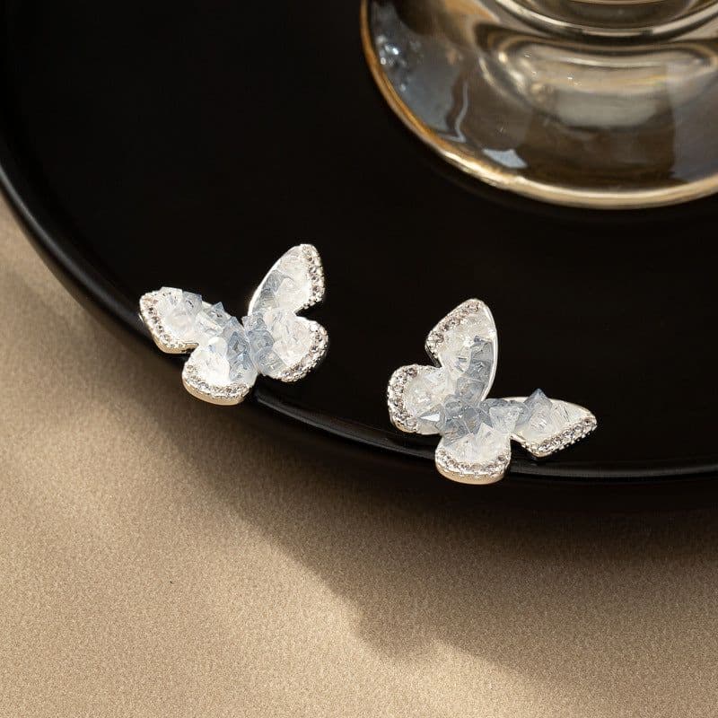 image-Fashion Jewelry Blue Crystal Butterfly Necklace Female Gradient Crystal