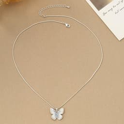 image-Fashion Jewelry Blue Crystal Butterfly Necklace Female Gradient Crystal