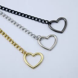 image-Fashion Jewelry 2024 New Slip Chain Necklace Heart O-Ring Rock Cuban Long Necklace Adjustable Heart Shaped Lock Core With Key