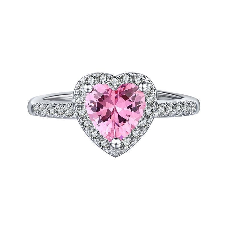 image-Fashion Jewelry Micro-encrusted Zircon Diamond Love Peach Heart Ring Female Luxury High-end Marriage Niche Temperament Hand Jewelry