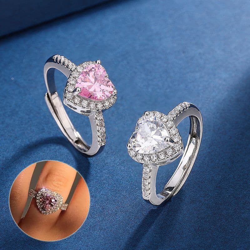 image-Fashion Jewelry Micro-encrusted Zircon Diamond Love Peach Heart Ring Female Luxury High-end Marriage Niche Temperament Hand Jewelry