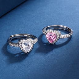 image-Fashion Jewelry Micro-encrusted Zircon Diamond Love Peach Heart Ring Female Luxury High-end Marriage Niche Temperament Hand Jewelry