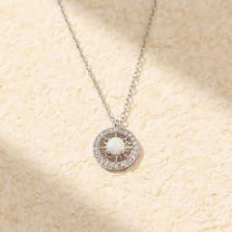 image-Fashion Jewelry Niche Moon And Sun Necklace Silver Opal Celtic Moon Necklace Sun Necklace Asterism Diamond