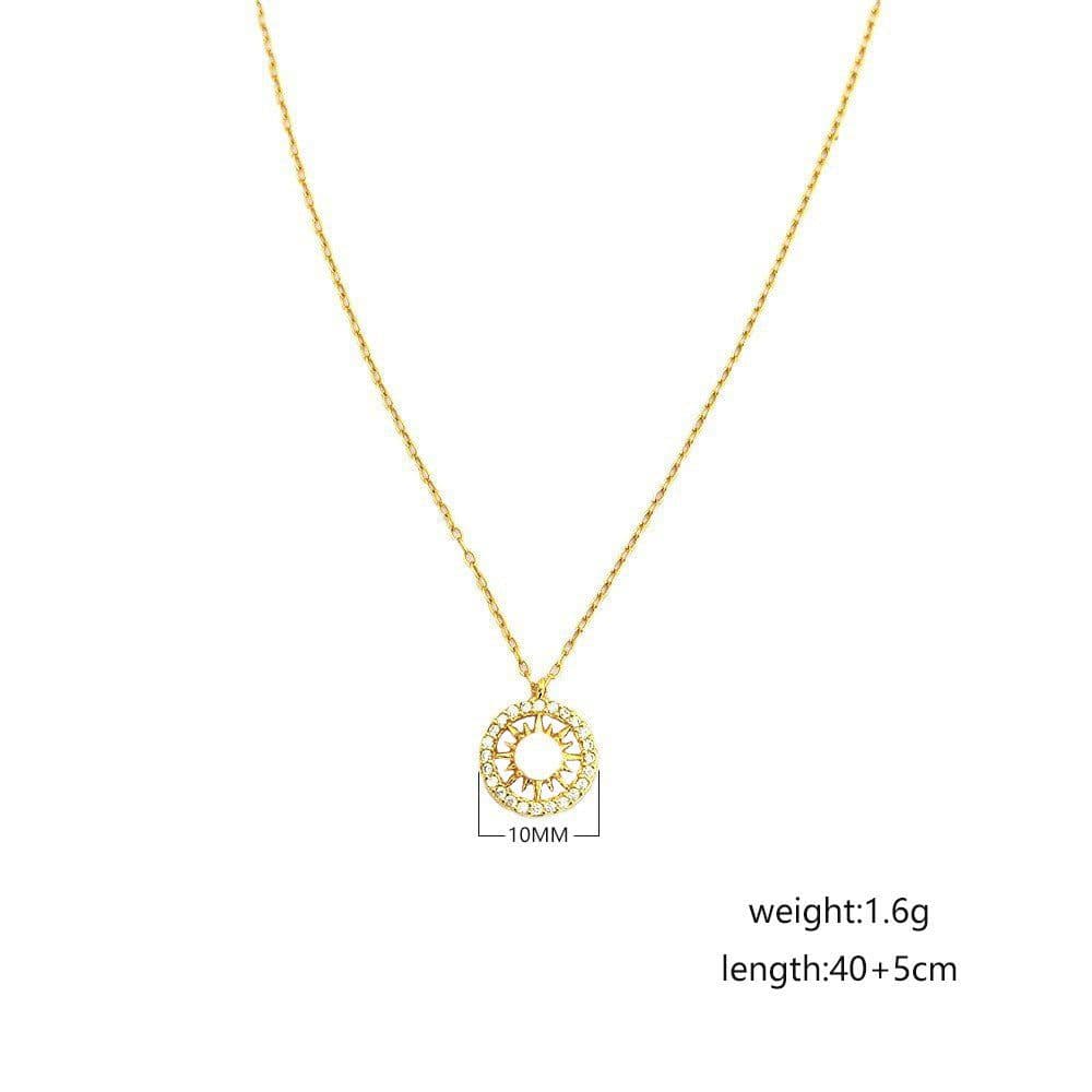 image-Fashion Jewelry Niche Moon And Sun Necklace Silver Opal Celtic Moon Necklace Sun Necklace Asterism Diamond