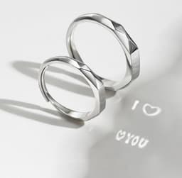 image-S925 Sterling Silver Rings By Light Reflect Show Surprise Love Pattern Surface Hidden New Jewelry Romantic Party Gift Wedding Engagement