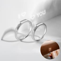 image-S925 Sterling Silver Rings By Light Reflect Show Surprise Love Pattern Surface Hidden New Jewelry Romantic Party Gift Wedding Engagement