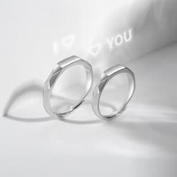 image-S925 Sterling Silver Rings By Light Reflect Show Surprise Love Pattern Surface Hidden New Jewelry Romantic Party Gift Wedding Engagement