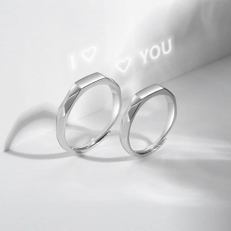 image-S925 Sterling Silver Rings By Light Reflect Show Surprise Love Pattern Surface Hidden New Jewelry Romantic Party Gift Wedding Engagement
