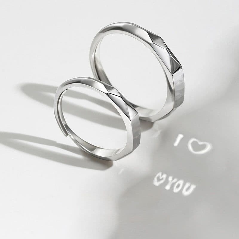 image-S925 Sterling Silver Rings By Light Reflect Show Surprise Love Pattern Surface Hidden New Jewelry Romantic Party Gift Wedding Engagement