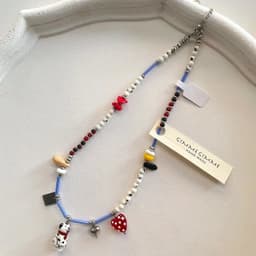 image-Simple Contrast Color Childlike Colorful Beaded Necklace