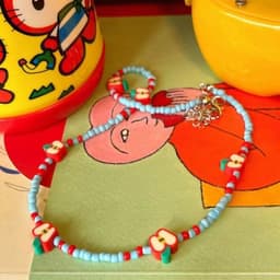 image-Simple Contrast Color Childlike Colorful Beaded Necklace