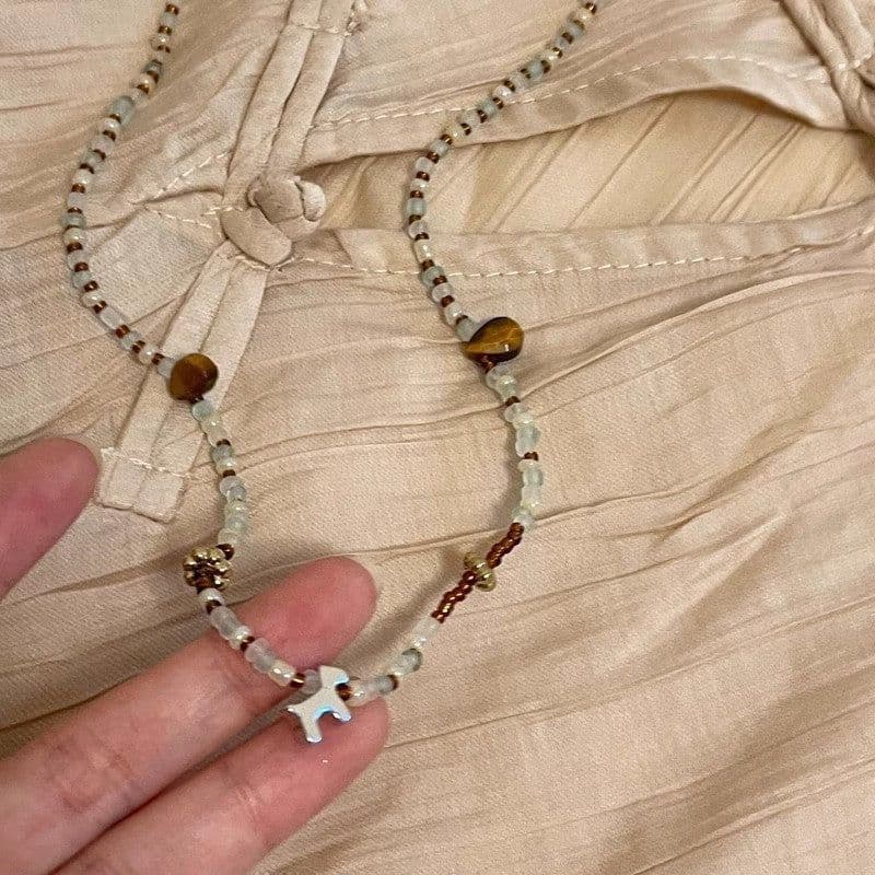 image-Simple Contrast Color Childlike Colorful Beaded Necklace