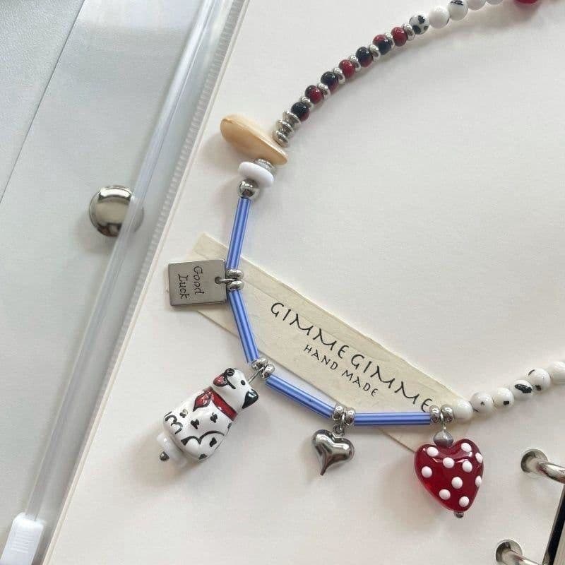 image-Simple Contrast Color Childlike Colorful Beaded Necklace