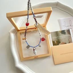 image-Simple Contrast Color Childlike Colorful Beaded Necklace