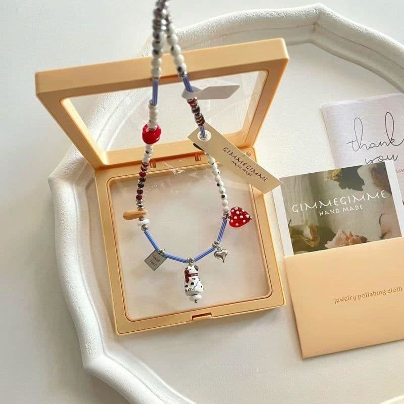 image-Simple Contrast Color Childlike Colorful Beaded Necklace