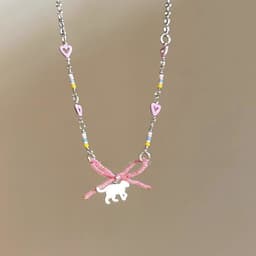 image-Simple Contrast Color Childlike Colorful Beaded Necklace