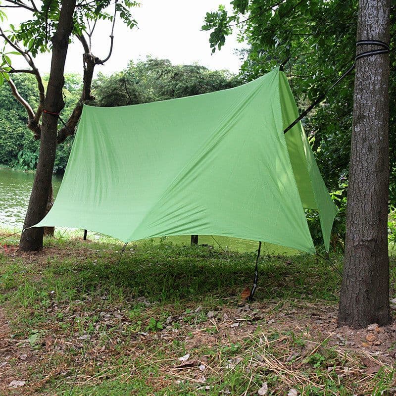 image-Outdoor Canopy Camping Poleless Tent Hammock Awning Camping Mat Shelter Sunshade Protection