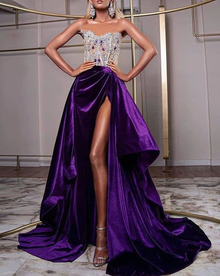 image-Sexy Sequin Tube Top Party Dress Bag Hip Skirt
