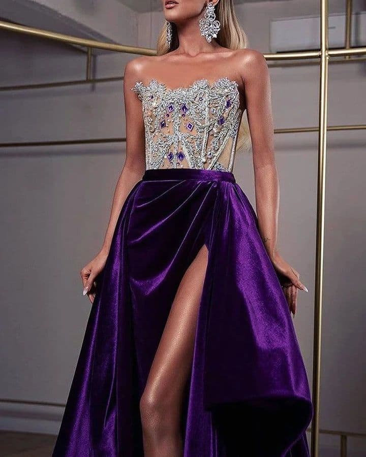image-Sexy Sequin Tube Top Party Dress Bag Hip Skirt