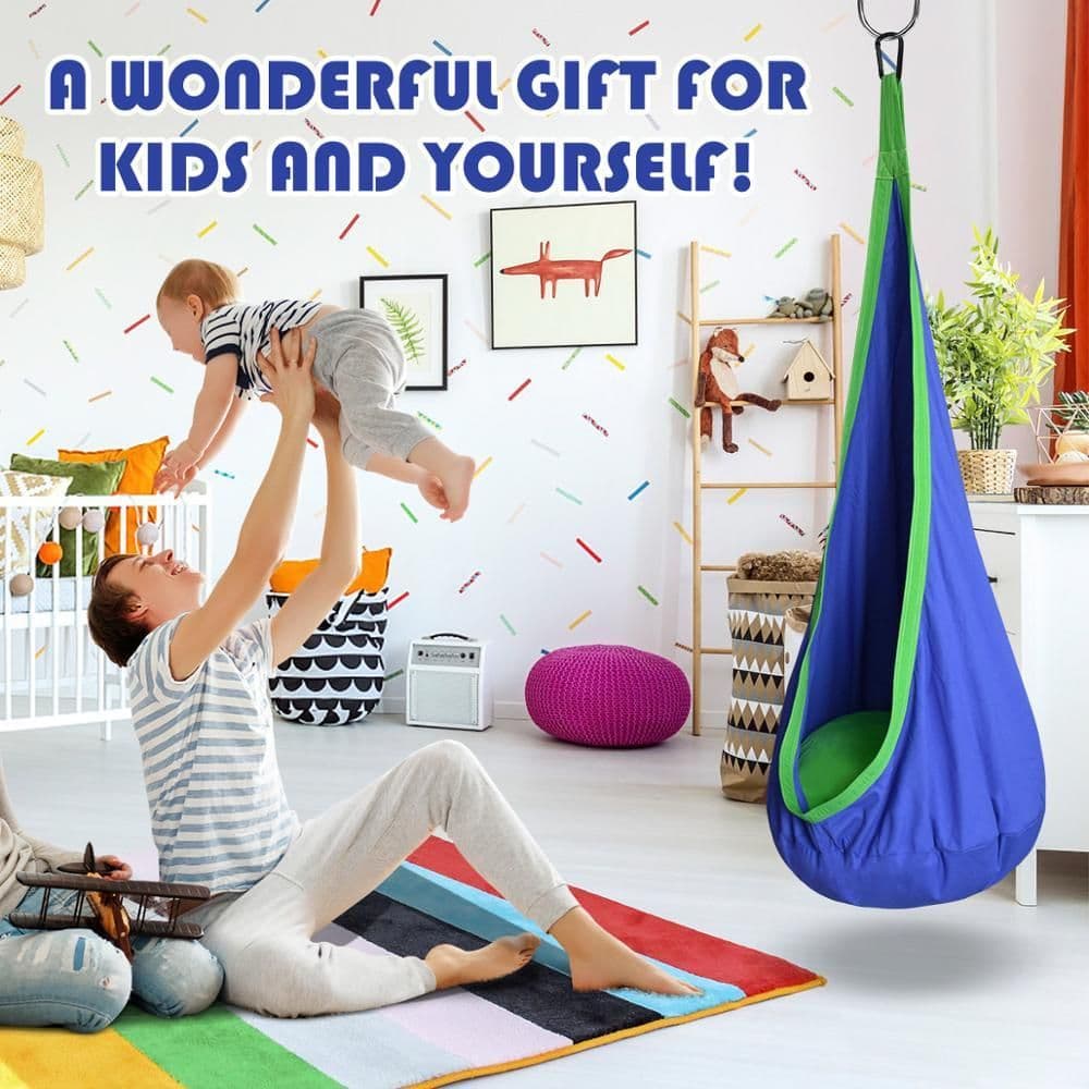 image-Creative Kid Hammock Garden Furniture Pod Swings Chair Indoor Outdoor Hanging Seat Child Cocoon Swing Seat Patio Portable