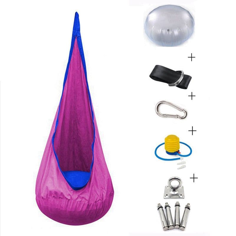 image-Creative Kid Hammock Garden Furniture Pod Swings Chair Indoor Outdoor Hanging Seat Child Cocoon Swing Seat Patio Portable