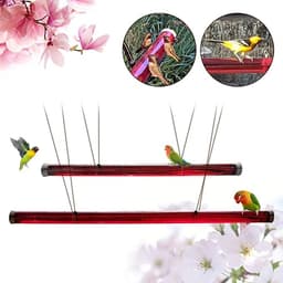 image-Hanging Long Tube Red Bird Feeder Hanging Hummingbird