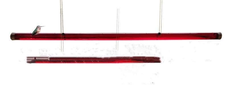 image-Hanging Long Tube Red Bird Feeder Hanging Hummingbird
