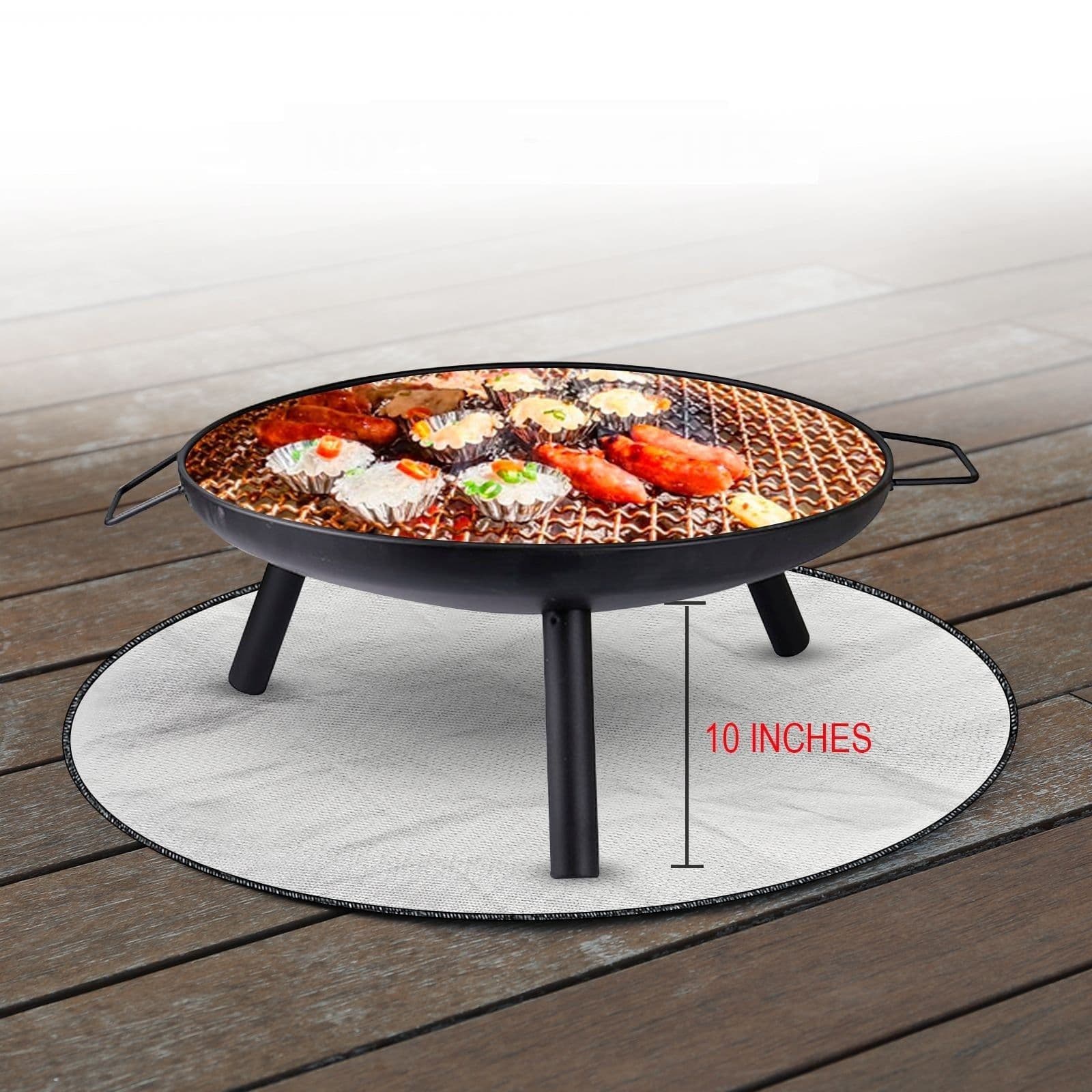 image-Fireproof And High Temperature Resistant Fire Pit Mat Floor Courtyard Lawn Protection Mat