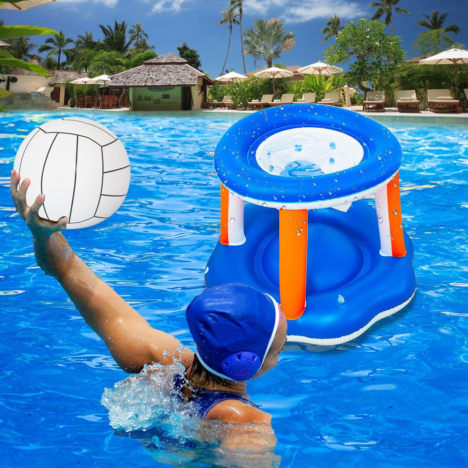 image-Water Volleyball Rack, Inflatable Basketball, Swimming Pool, Beach Water Games, Water Raft Ball