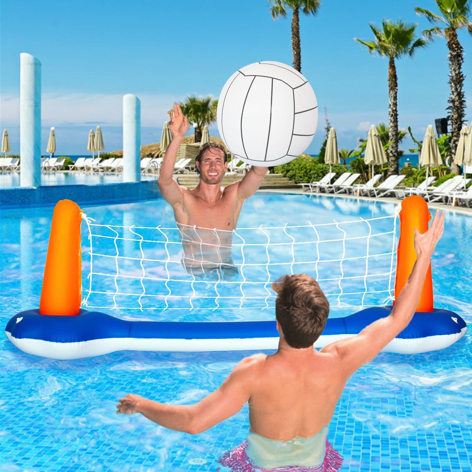 image-Water Volleyball Rack, Inflatable Basketball, Swimming Pool, Beach Water Games, Water Raft Ball