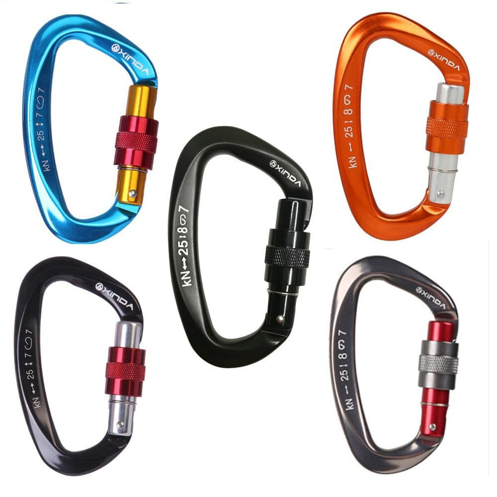 image-Outdoor Professional Rock Climbing Main Lock Carabiner Small D-shaped Main Lock Outdoor Quick-hanging Buckle Safety Buckle Rock Climbing Equipment